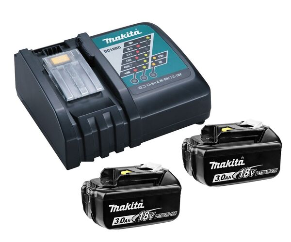 MAKITA 18v Charger & battery pack BL1830B/DC18RC 2x3Ah