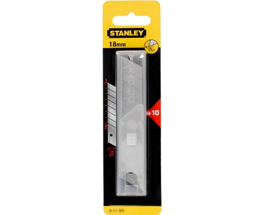 STANLEY (pkt of 10)Snap-off knife blades - 18mm 0-11-301