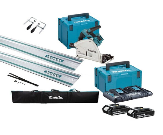 MAKITA Twin 18v Plunge saw - 165mm blade DSP600PTJ KIT
