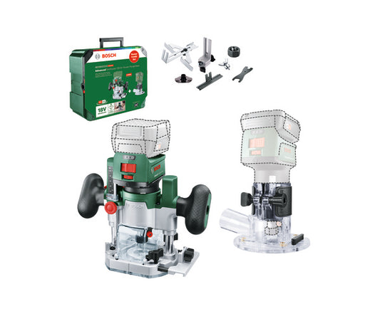 BOSCH 18v Router / Trimmer - 1/4\" collet ROUTER COMBI SET
